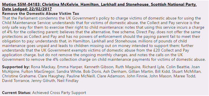 Remove The Tax on Domestic Abuse Victims Cross Party Support